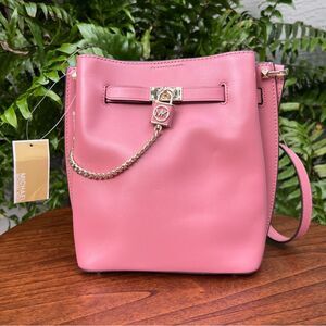 Michael Kors Hamilton Legacy Medium Leather Messenger Bag 💗 bucket bag 💗 Rose